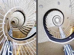 Stiegenhaus/Treppenhaus in der Ehemaligen Landwirtschaftskammer in Münster, Deutschland