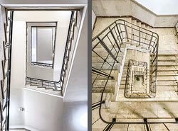 Stiegenhaus/Treppenhaus in der IHK Nürnberg für Mittelfranken,  in Nürnberg, Deutschland