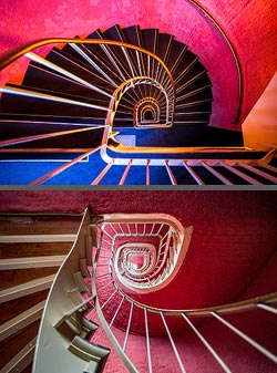 Stiegenhaus/Treppenhaus im 25hours Hotel Terminus Nord in Paris, Frankreich