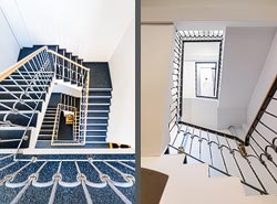 Stiegenhaus/Treppenhaus im Croissant-Museum in Posen, Polen