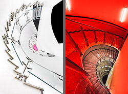 Stiegenhaus/Treppenhaus im Hotel Fusion in Prag, Tschechien