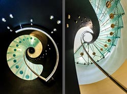 Stiegenhaus/Treppenhaus im Hotel Josef in Prag, Tschechien