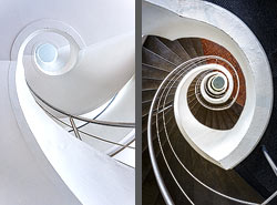 Stiegenhaus/Treppenhaus im Bürogebäude Het Industriegebouw in Rotterdam, Niederlande