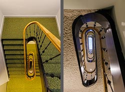 Stiegenhaus/Treppenhaus im Hotel Unplugged in Rotterdam, Niederlande