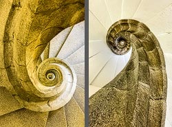 Stiegenhaus/Treppenhaus im Rathaus in Saarbrücken, Deutschland