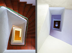 Stiegenhaus/Treppenhaus in der Touristeninfo Weissbach, Deutschland