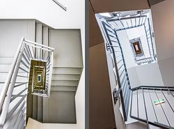 Stiegenhaus/Treppenhaus im Hotel ARCOTEL Kaiserwasser in Wien, &Ouml;sterreich