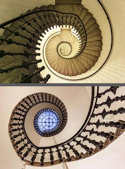 Stiegenhaus/Treppenhaus im Palais Kinsky, Runde Stiege in Wien, &Ouml;sterreich