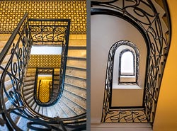 Stiegenhaus/Treppenhaus in einem Wohnhaus in Wien, &Ouml;sterreich