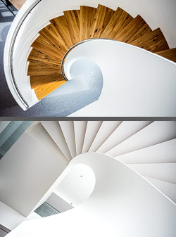 Stiegenhaus/Treppenhaus in der WKO-Zentrale in Wien, &Ouml;sterreich