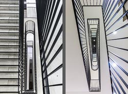 Stiegenhaus/Treppenhaus in der Aula der Wissenschaften in Wien, &Ouml;sterreich