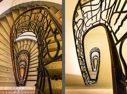 Stiegenhaus/Treppenhaus in einem Wohnhaus in Wien, &Ouml;sterreich