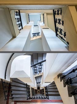 Stiegenhaus/Treppenhaus in einem Wohnhaus in Wien, &Ouml;sterreich