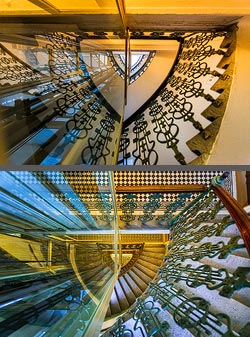 Stiegenhaus/Treppenhaus in einem Wohnhaus in Wien, &Ouml;sterreich