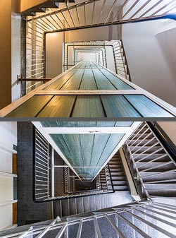 Stiegenhaus/Treppenhaus in einem Wohnhaus in Wien, &Ouml;sterreich