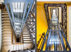 Stiegenhaus/Treppenhaus in einem Wohnhaus in Wien, &Ouml;sterreich