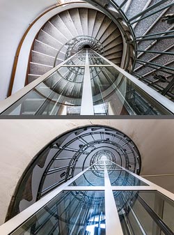 Stiegenhaus/Treppenhaus in einem Wohnhaus in Wien, &Ouml;sterreich