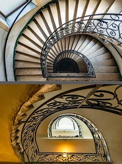 Stiegenhaus/Treppenhaus in einem Wohnhaus in Wien, &Ouml;sterreich