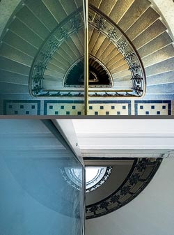 Stiegenhaus/Treppenhaus in einem Wohnhaus in Wien, &Ouml;sterreich