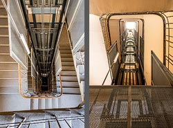 Stiegenhaus/Treppenhaus in einem Wohnhaus in Wien, &Ouml;sterreich