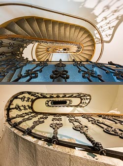 Stiegenhaus/Treppenhaus im Möbelmuseum Hofmobiliendepot in Wien, &Ouml;sterreich