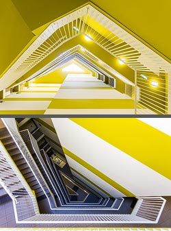 Stiegenhaus/Treppenhaus in einem Wohnhaus in Wien, &Ouml;sterreich