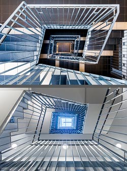 Stiegenhaus/Treppenhaus in einem Wohnhaus in Wien, &Ouml;sterreich