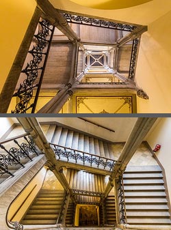 Stiegenhaus/Treppenhaus in einem Wohnhaus in Wien, &Ouml;sterreich