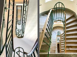 Stiegenhaus/Treppenhaus in einem Wohnhaus in Wien, &Ouml;sterreich