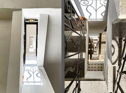 Stiegenhaus/Treppenhaus in einem Wohnhaus in Wien, &Ouml;sterreich