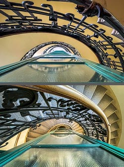 Stiegenhaus/Treppenhaus in einem Wohnhaus in Wien, &Ouml;sterreich