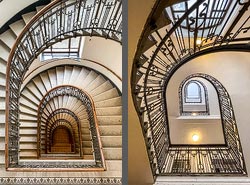 Stiegenhaus/Treppenhaus in einem Wohnhaus in Wien, &Ouml;sterreich