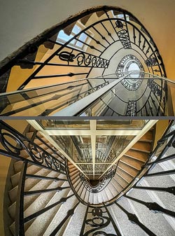 Stiegenhaus/Treppenhaus in einem Wohnhaus in Wien, &Ouml;sterreich