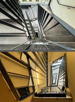 Stiegenhaus/Treppenhaus in einem Wohnhaus in Wien, &Ouml;sterreich