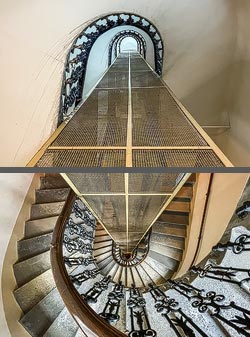 Stiegenhaus/Treppenhaus in einem Wohnhaus in Wien, &Ouml;sterreich