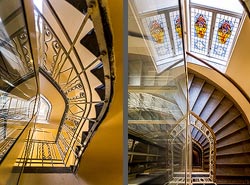 Stiegenhaus/Treppenhaus in einem Wohnhaus in Wien, &Ouml;sterreich