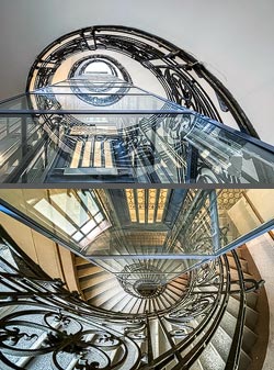 Stiegenhaus/Treppenhaus in einem Wohnhaus in Wien, &Ouml;sterreich