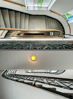 Stiegenhaus/Treppenhaus in einem Wohnhaus in Wien, &Ouml;sterreich