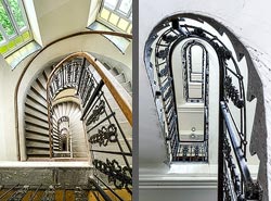 Stiegenhaus/Treppenhaus in einem Wohnhaus in Wien, &Ouml;sterreich