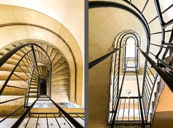 Stiegenhaus/Treppenhaus in einer Universität in Wien, &Ouml;sterreich