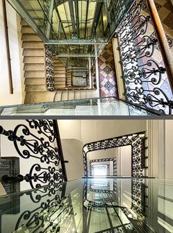 Stiegenhaus/Treppenhaus in einem Wohnhaus in Wien, &Ouml;sterreich