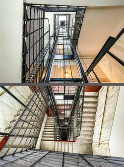 Stiegenhaus/Treppenhaus in einem Wohnhaus in Wien, &Ouml;sterreich