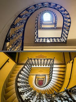 Stiegenhaus/Treppenhaus in einem Wohnhaus in Wien, &Ouml;sterreich