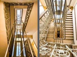 Stiegenhaus/Treppenhaus in einem Wohnhaus in Wien, &Ouml;sterreich