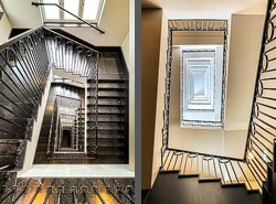 Stiegenhaus/Treppenhaus in einem Wohnhaus in Wien, &Ouml;sterreich