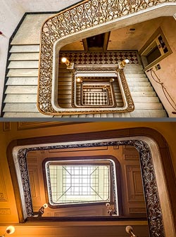 Stiegenhaus/Treppenhaus in einem Wohnhaus in Wien, &Ouml;sterreich