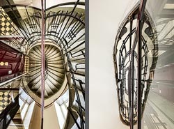 Stiegenhaus/Treppenhaus in einem Wohnhaus in Wien, &Ouml;sterreich