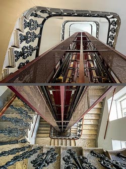 Stiegenhaus/Treppenhaus in einem Wohnhaus in Wien, &Ouml;sterreich