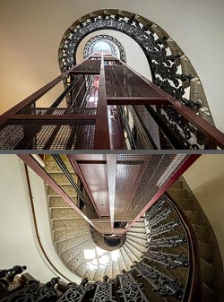 Stiegenhaus/Treppenhaus in einem Wohnhaus in Wien, &Ouml;sterreich