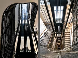 Stiegenhaus/Treppenhaus in einem Wohnhaus in Wien, &Ouml;sterreich